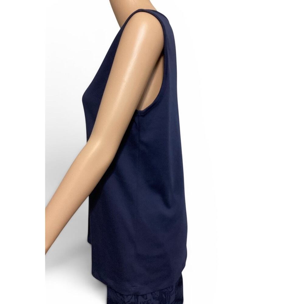 L.L. Bean Navy Blue Supima Cotton Tank Top Women's Large Regular L-REG - Picture 3 of 7